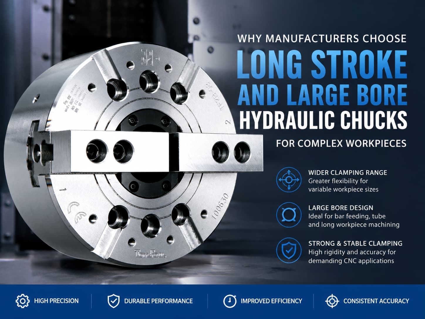 Why Manufacturers Choose Long Stroke and Large Bore Hydraulic Chucks for Complex Workpieces